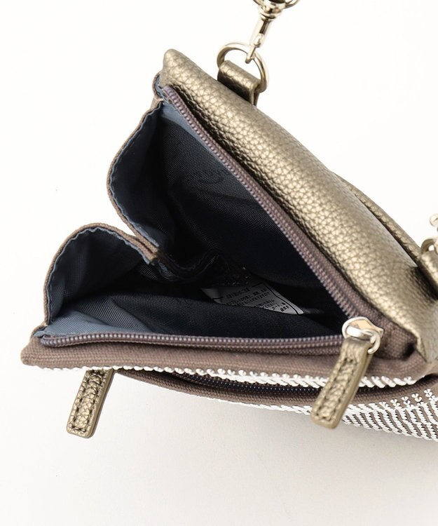 LA BAGAGERIE ラインストーンポシェット グレー