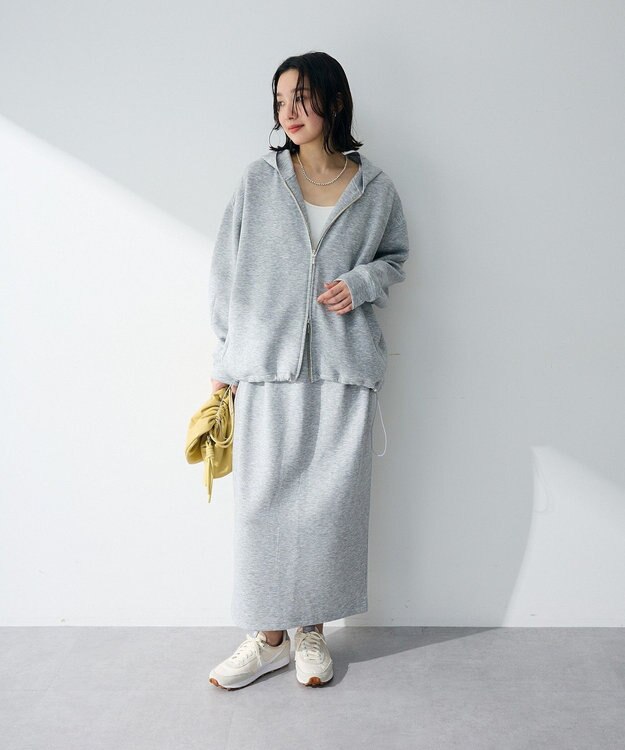 Green Parks ウエストタックＩラインカットスカート Gray Mixture