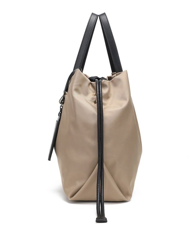 style code 【PADMA/パドマ】カードケース付　ナイロン巾着トートバッグ ベージュ