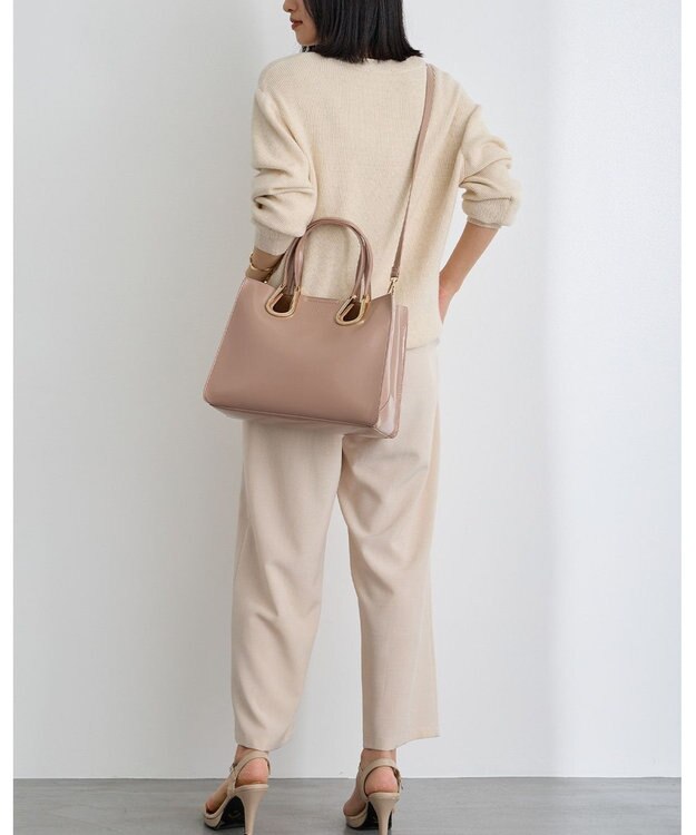 MioFIRANO ホースシューエナメルハンドバッグ 2WAY　FIRANO フィラノ BEIGE