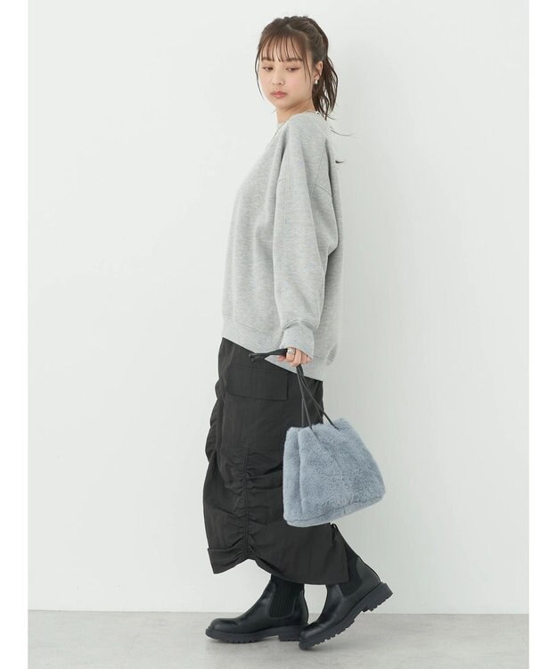 earth music&ecology 裏起毛チュニック Gray Mixture