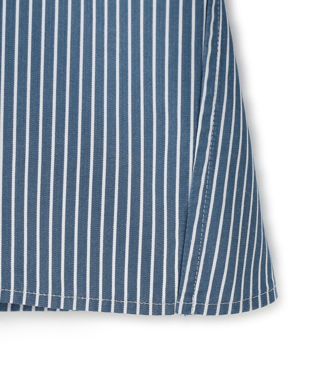 23区 【Oggi4月号掲載/洗える】CANCLINI クロップド シャツ マリンブルーストライプ