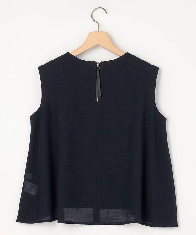 組曲 S 【先行予約】【WEB限定】メランジレノクロス 裾フレアブラウス ネイビー系