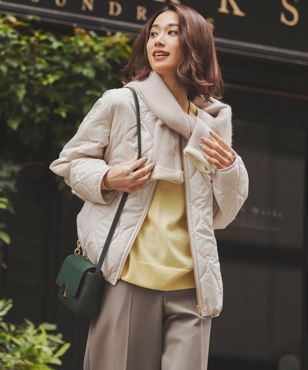 23区 L 【洗える】中綿キルティング ショート ブルゾン ライトベージュ