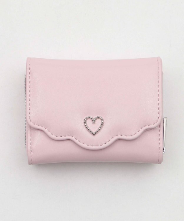 WEGO フリルデザインハートメタルウォレット ライトピンク
