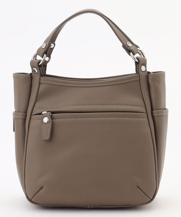 Y'SACCS カウレザー スクエア2wayミニトート グレージュ