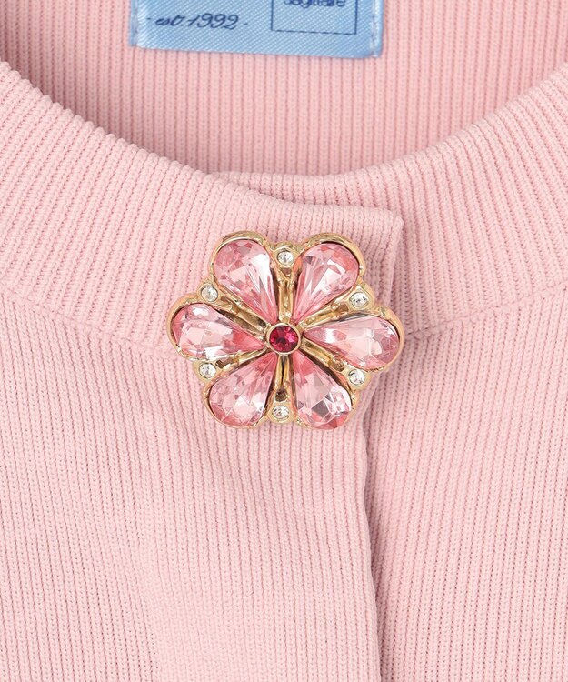 組曲 S 【組曲×setsuko sagittaire】ビジューボタンカーディガン ピンク系