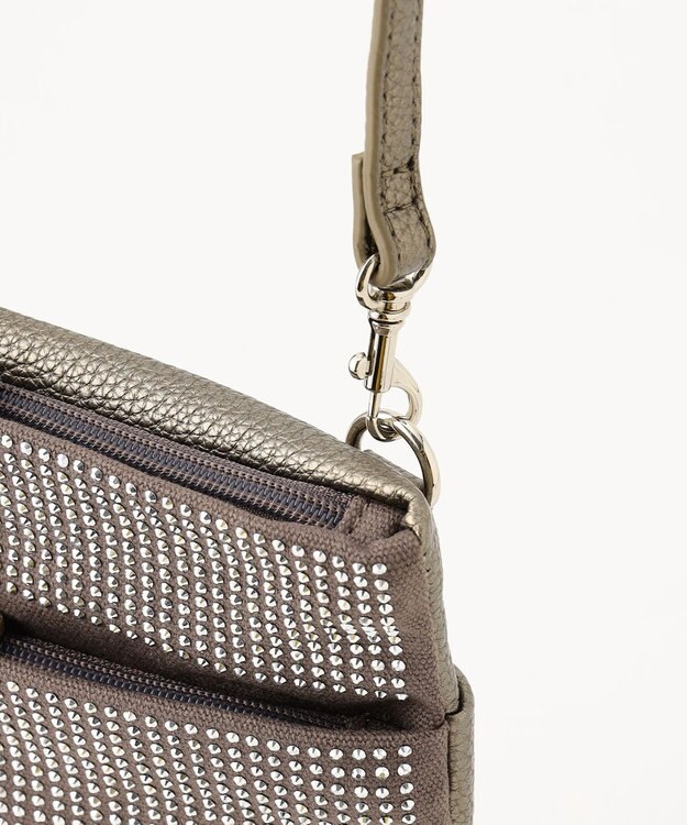 LA BAGAGERIE ラインストーンポシェット グレー