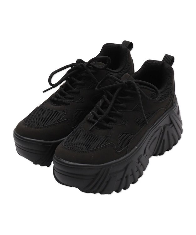 WEGO 【SMLサイズ展開】ボリュームスニーカー ブラック
