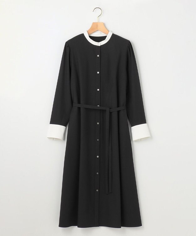 組曲 S 【KUMIKYOKU NAVY】ウーステッドライククロス シャツワンピース ブラック系