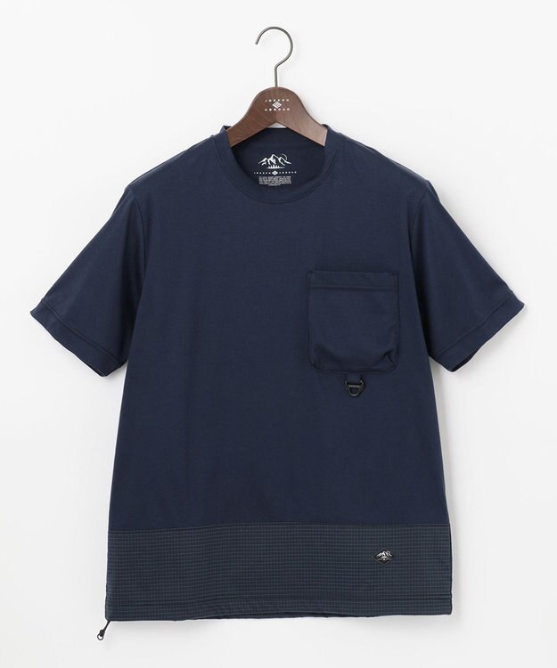 JOSEPH ABBOUD MOUNTAIN 【UNISEX】ASHA_OGリップコンビＴシャツ ネイビー系