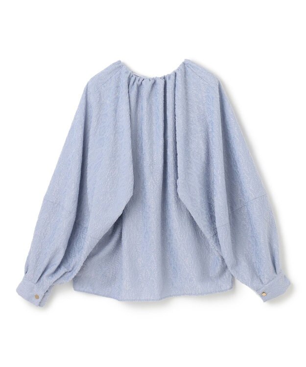 BEIGE， 【洗える】CROISETTE / ジャカードブラウス Sax