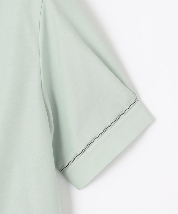 J.PRESS LADIES 【洗える・イージーケア】ライトタンブラー バンドカラー ブラウス ライトグリーン系