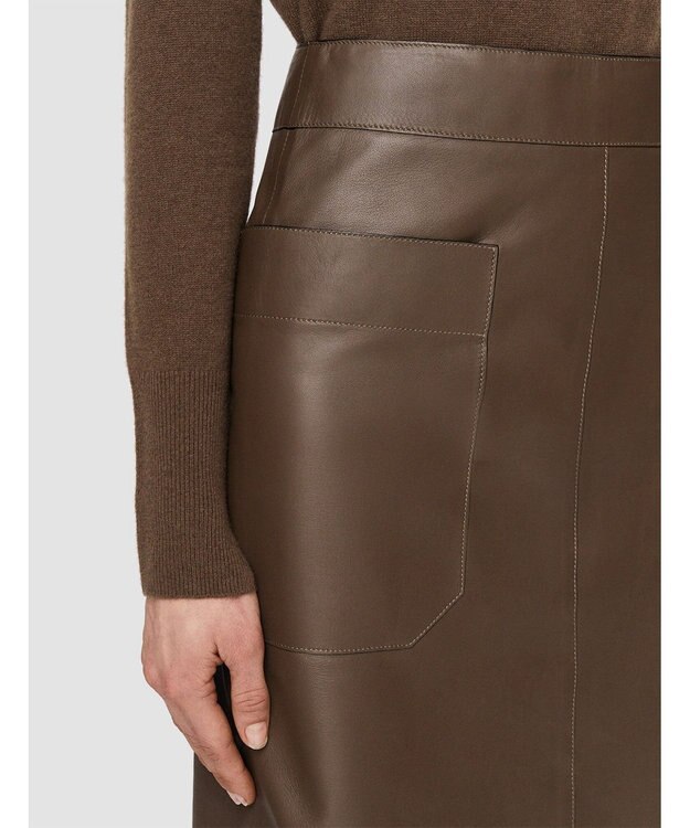JOSEPH ナッパレザー　ミッドスカート Arabica