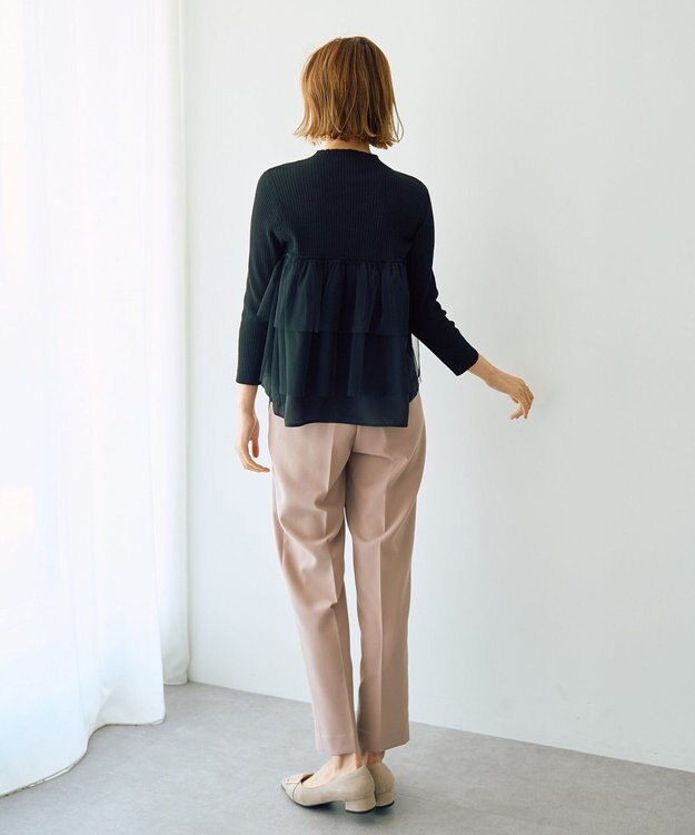 YECCA VECCA スタイルアップテーパードパンツ Pink Beige