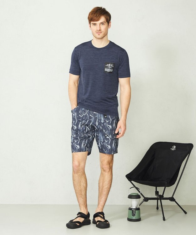 JOSEPH ABBOUD MOUNTAIN 【UNISEX】軽量/ECO撥水 3Dエンボスリーフショーツ ブルー系6