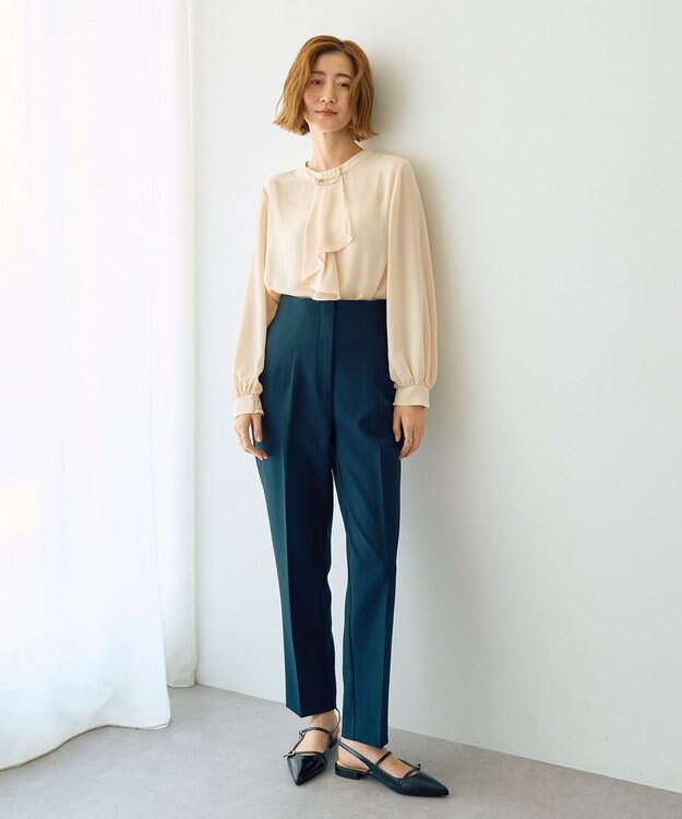 YECCA VECCA スタイルアップテーパードパンツ Navy