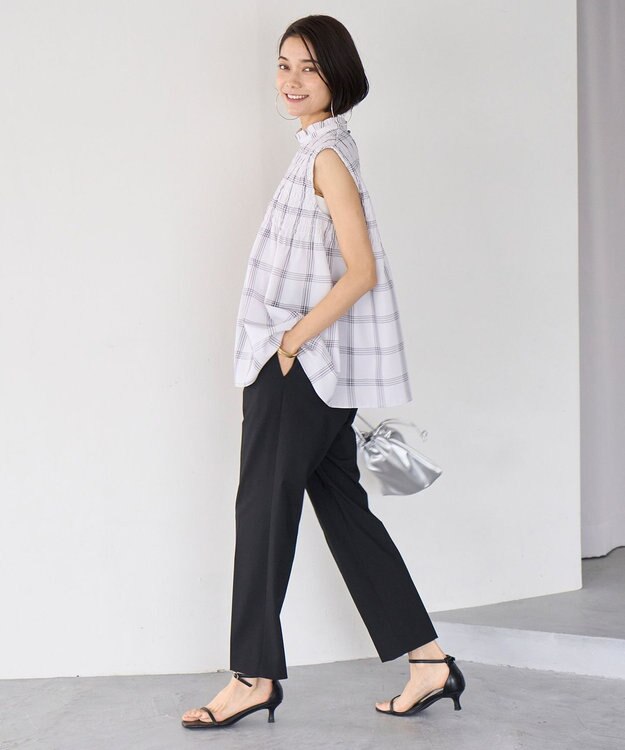 UNFILO 【WEB限定】シアーシャーリングブラウス グラフチェック