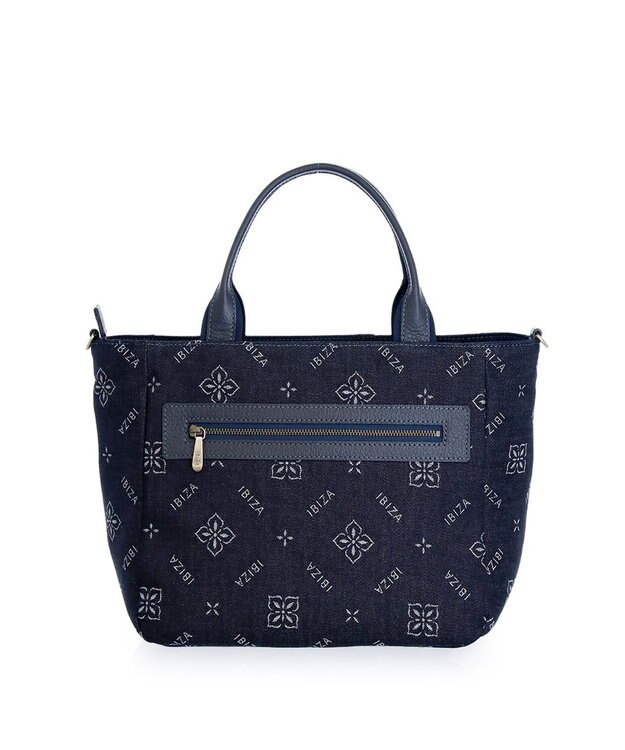 IBIZA アスール　ロゴデニム　2WAYバッグ 紺