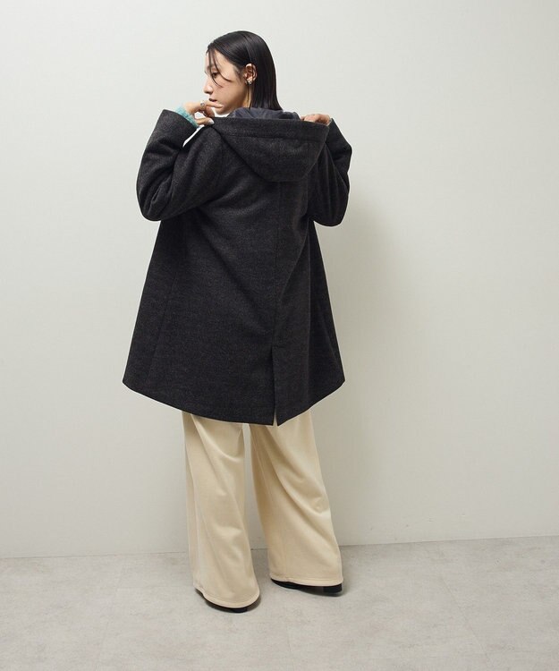 Green Parks ２ｗａｙフード取り外しＡラインコート Charcoal Gray