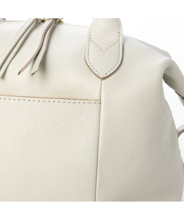 UNBILLION perche 姫路エアリーレザー2wayボストンバッグS アイボリー