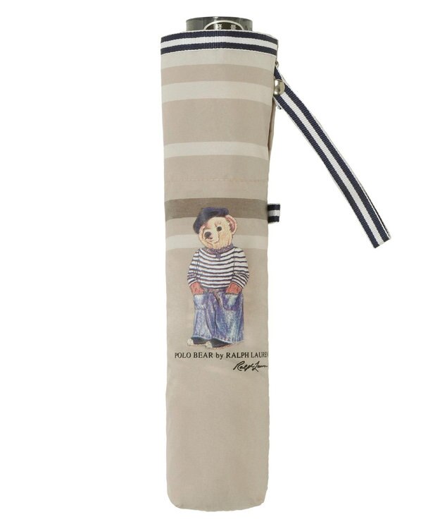 MOONBAT 【大きめ/軽量】POLO RALPH LAUREN （ポロ ラルフローレン）折りたたみ傘 FRENCH BEAR 55cm ベージュ