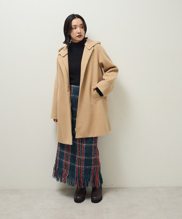 Green Parks ２ｗａｙフード取り外しＡラインコート Beige