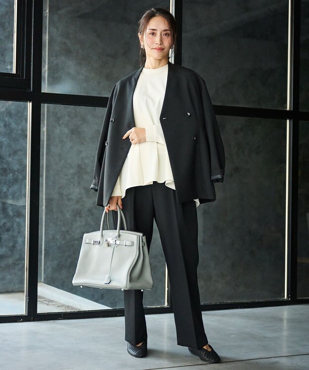 #Newans 〈亀恭子さんコラボ〉パネルタックAラインブラウス オフ