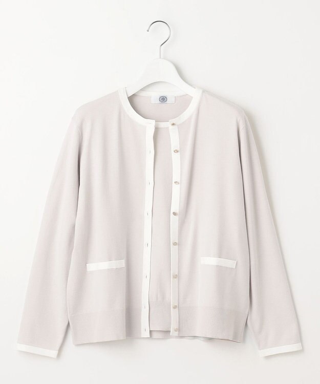 J.PRESS LADIES L 【洗える・ニットセット】TRIM TWIN ニット ベージュ×オフ系