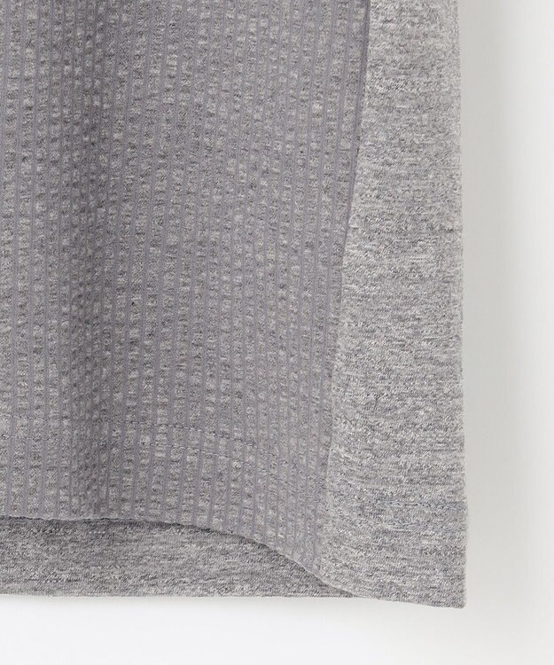 JOSEPH ABBOUD 【キングサイズ・オーガニックコットン使用】JOE COTTONサッカーVネック Tシャツ ライトグレー系