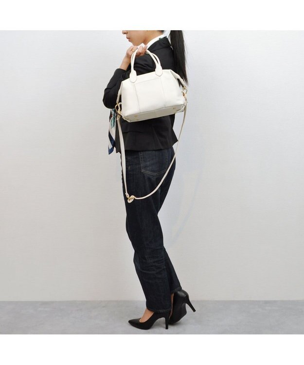 UNBILLION perche 姫路エアリーレザー2wayボストンバッグS アイボリー