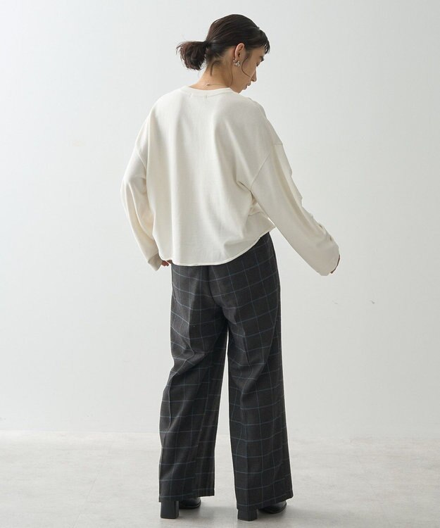 AMERICAN HOLIC ミニ裏毛タックスリーブショートプルオーバー1 Off White