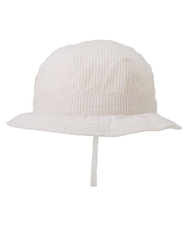 MIKI HOUSE HOT BISCUITS 【44-54cm】サッカー素材 ストライプ柄クロッシェ(帽子) ベージュ