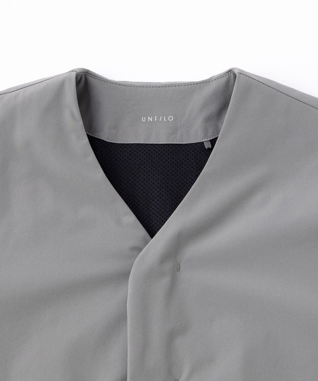 UNFILO MENS 【男女兼用】FINE MOVE+ ノーカラージャケット [23年秋冬商品] グレー