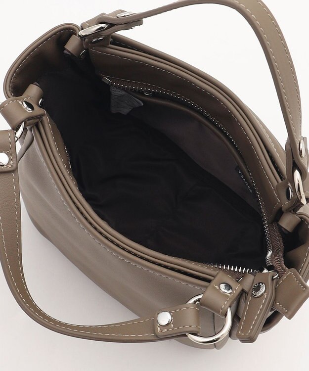 Y'SACCS カウレザー スクエア2wayミニトート グレージュ