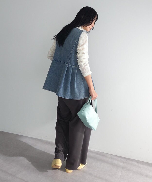 Green Parks デニムペプラムジレ Indigo