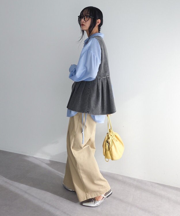 Green Parks デニムペプラムジレ Indigo