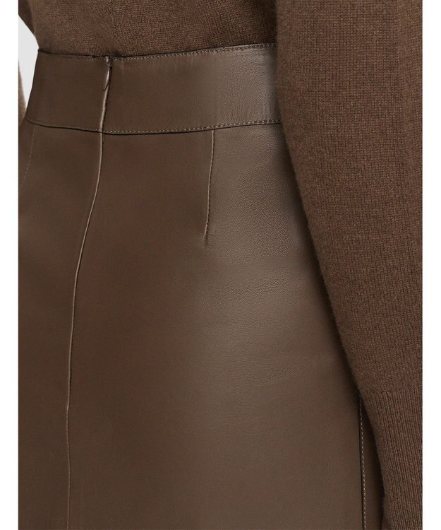 JOSEPH ナッパレザー　ミッドスカート Arabica