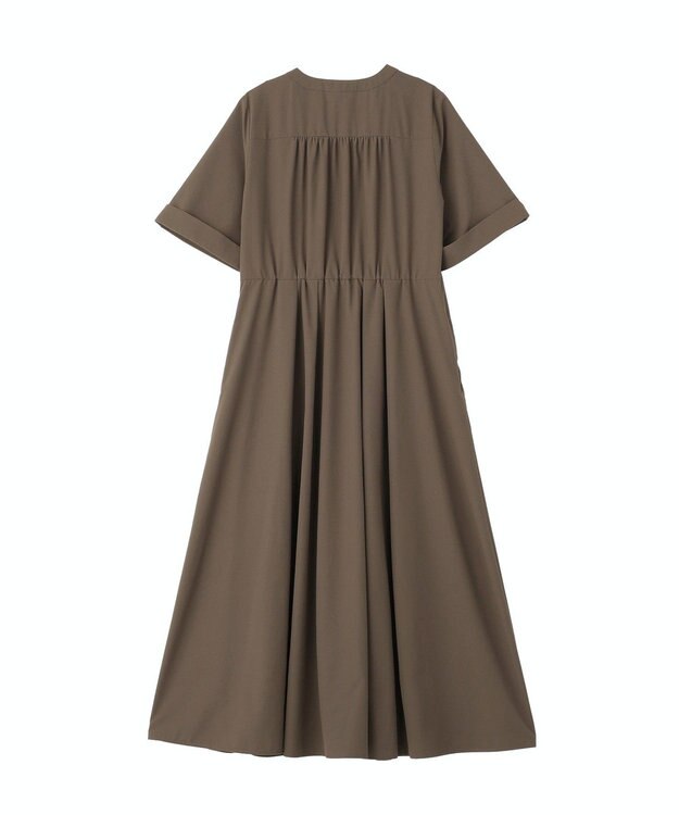 Green Parks サマ見えタックギャザーワンピース Brown