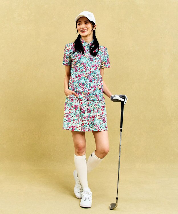 23区GOLF 【WOMEN】総柄フラワープリント ポロシャツ グリーン系5