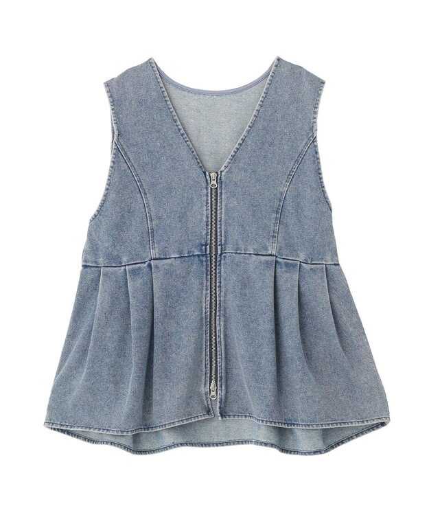 Green Parks デニムペプラムジレ Indigo