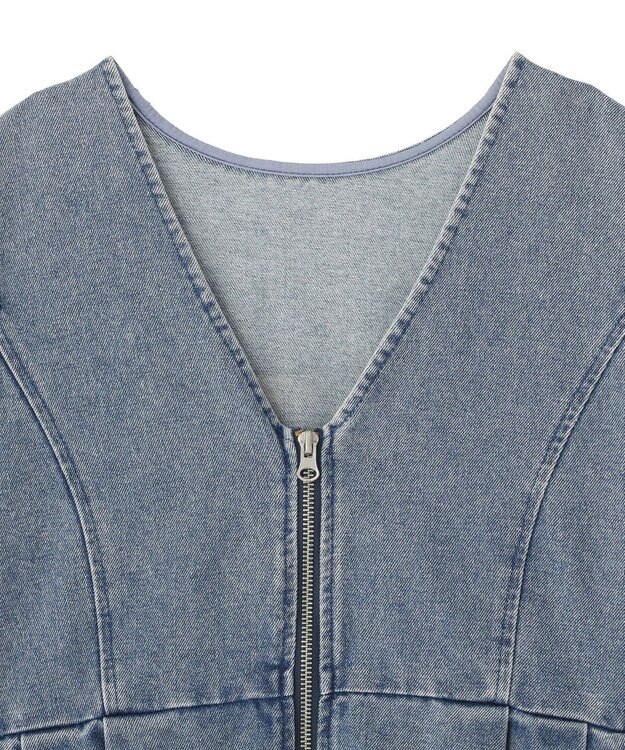 Green Parks デニムペプラムジレ Indigo