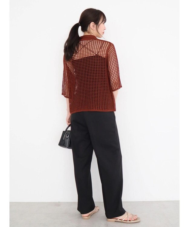 Green Parks きれいシルエットパンツ（ワイドストレート） Black