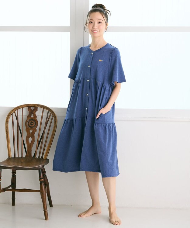 tsumori chisato SLEEP ツモリチサト ワンピース 5分袖 半袖 ルームウエア 綿混ベア天竺 ロング丈(ふくらはぎ付近) レディース UNT156 /ワコール コン