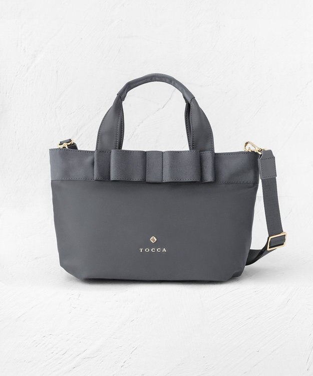 TOCCA 【大人百花掲載】RIBBON BRICK TOTE M トートバッグ M [新色]ライトグレー系