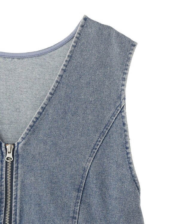 Green Parks デニムペプラムジレ Indigo