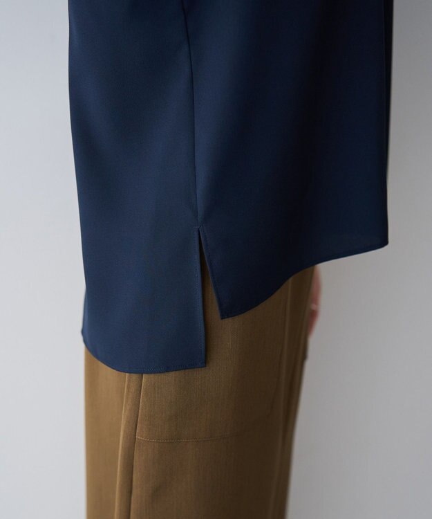 YECCA VECCA 2wayストライプリボンブラウス Navy