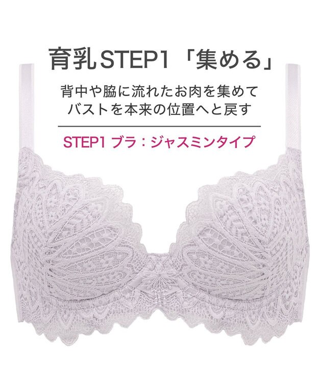 BRADELIS New York 【BRADELIS New York / 育乳補整ブラ・STEP1 集める】ジャスミンステップ1ブラ24A2 ライトグレー