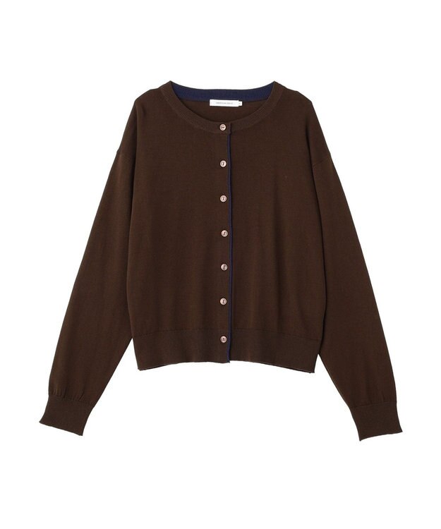 AMERICAN HOLIC 配色シアーカーディガン Brown