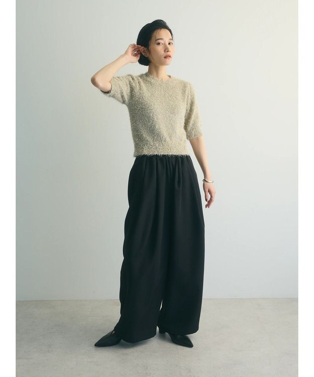 Green Parks ａ．ラメシャギーニットプルオーバー Beige